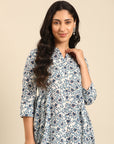 Offwhite Cotton Printed Kurta