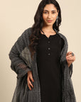 Black Solid Kurta Palazzo Set