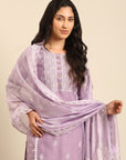 Lilac Chanderi Kurta Set