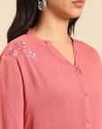 Coral Straight Kurta Pant Set