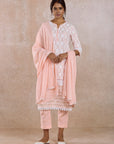 Pink Printed Straight Kurta Set with Dupatta