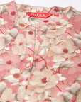 Pink Printed Muslin Straight Kurta