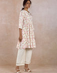 Off-white Printed Short Kurta