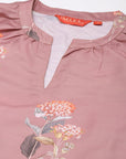 Pink Printed Muslin Kurta