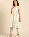 Multicolor Striped Cotton Kurta Set