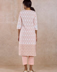 Pink Printed Straight Kurta Set with Dupatta