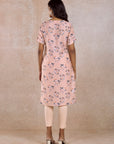 Pink Printed Straight Kurta
