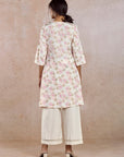 Off-white Printed Short Kurta
