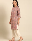 Muslin Pink Printed Kurta