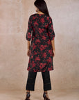 Red & Black Straight Kurta