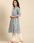 Offwhite Cotton Printed Kurta