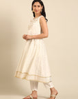 Off-white Anarkali Kurta Set