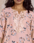 Pink Printed Kurta Set with Dupatta