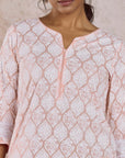 Pink Printed Straight Kurta Set with Dupatta