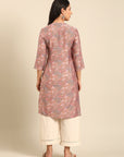 Muslin Pink Printed Kurta