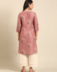 Pink Printed Muslin Kurta