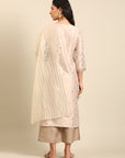 Beige Rayon Kurta Set
