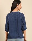 Indigo Printed A-line Top