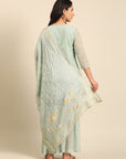 Mint Printed Chinon Kurta Set
