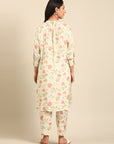 Offwhite Printed Muslin Kurta Pant Set