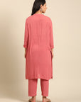 Coral Straight Kurta Pant Set