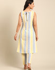 Multicolor Striped Cotton Kurta Set