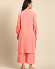 Coral Straight Kurta Pant Set