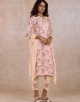 Pink Printed Kurta Set with Dupatta