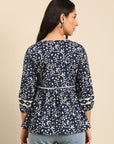 Indigo Printed Top