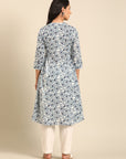 Offwhite Cotton Printed Kurta