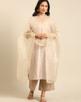 Beige Rayon Kurta Set