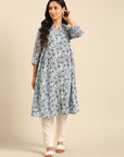 Offwhite Cotton Printed Kurta