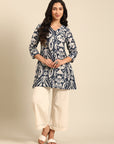 Navy A-line Kurta Pant Set