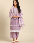 Lilac Chanderi Kurta Set