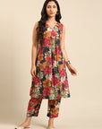 Multicolor Floral Print Kurta Set