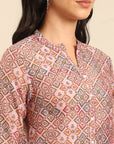 Muslin Pink Printed Kurta