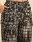 Black Solid Kurta Palazzo Set