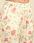 Offwhite Printed Muslin Kurta Pant Set