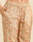 Beige Floral Kurta Pant Set