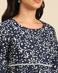 Indigo Printed Top