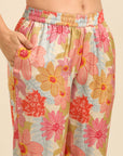 Multicolor Printed Muslin Kurta Pant Set