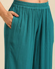 Teal Straight Kurta Pant Set