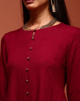 Fuchsia Kalidar Solid Kurta