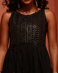 Black Embellished Printed Jumpsuit