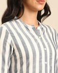 Black & White Striped Kurta Set