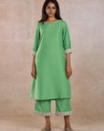 Solid Green Stylish Kurta Set