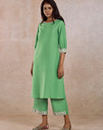 Solid Green Stylish Kurta Set