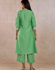Solid Green Stylish Kurta Set