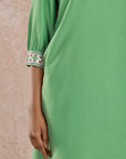 Solid Green Stylish Kurta Set