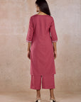 Magenta Solid Kurta Set